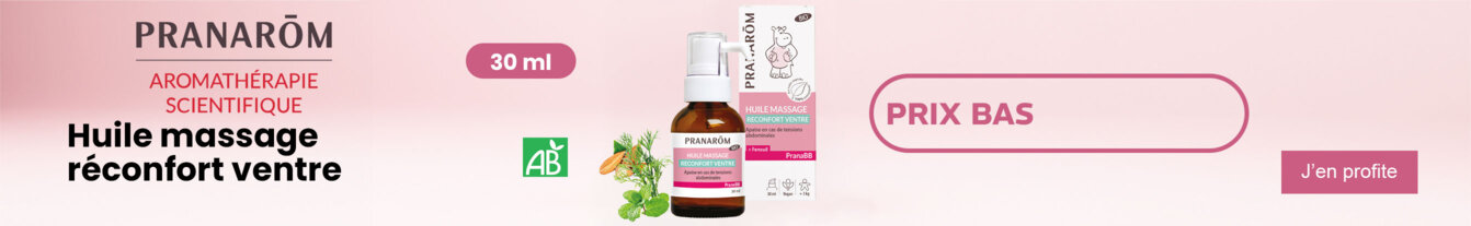 Prix bas Pranarom PranaBB huile massage réconfort ventre Bio