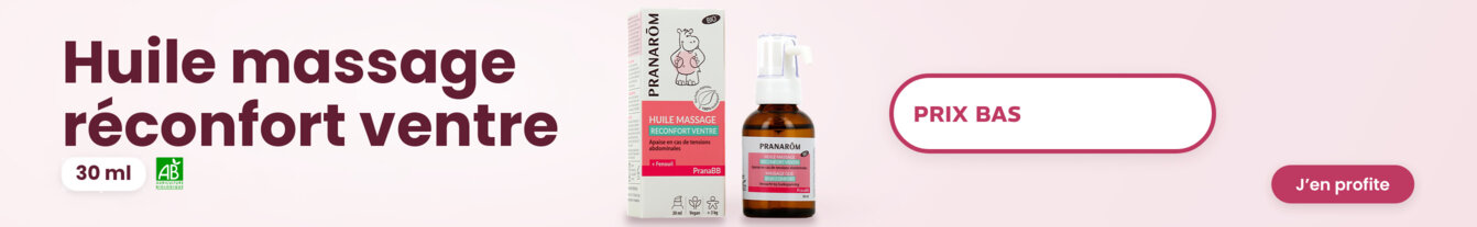Prix bas Pranarom PranaBB huile massage réconfort ventre Bio