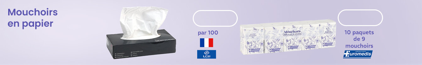 Prix bas Paquets de mouchoirs en papier compact Euromedis