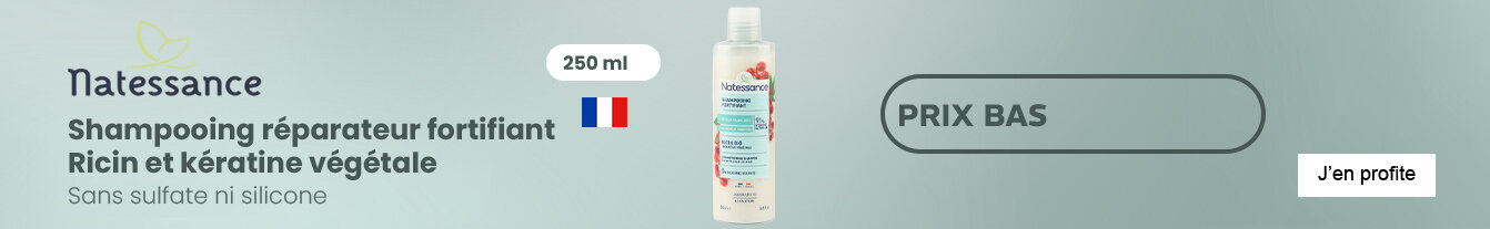 Prix bas Natessance Shampooing réparateur fortifiant Ricin et kératine végétale