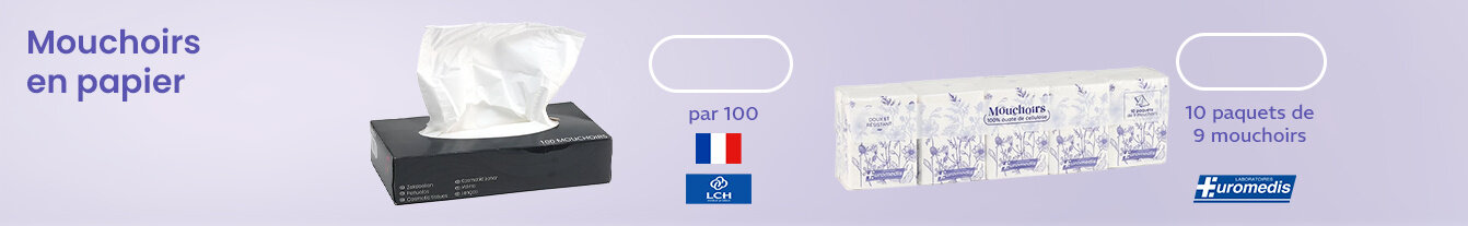 Prix bas Paquets de mouchoirs en papier compact Euromedis