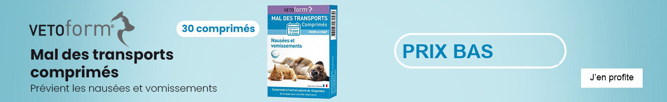 Prix bas Vetoform mal des transports chien et chat comprimés