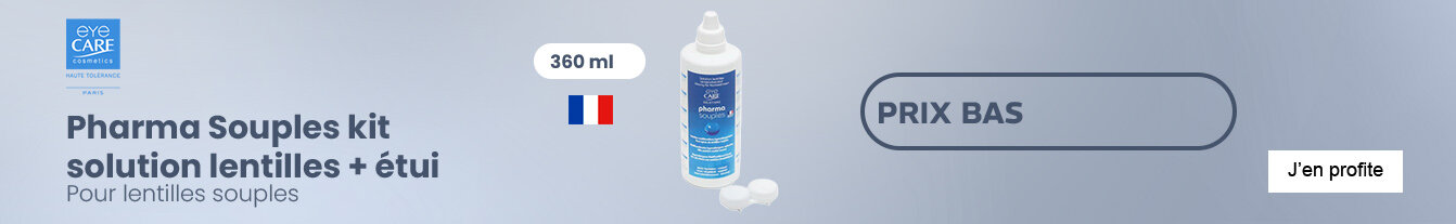 Prix bas Eye Care Pharma Souples kit solution lentilles + étui
