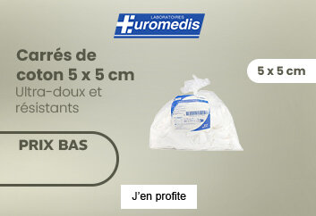 Prix bas Euromedis Carrés de coton hydrophile