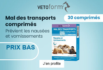 Prix bas Vetoform mal des transports chien et chat comprimés