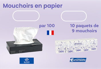 Prix bas Paquets de mouchoirs en papier compact Euromedis