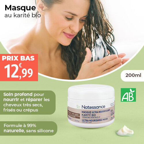 Prix bas Natessance Masque capillaire ultra nourrissant Karité bio