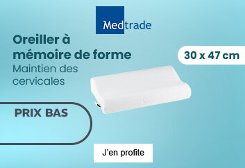 Prix bas Oreiller ergonomique à mémoire de forme Solatium
