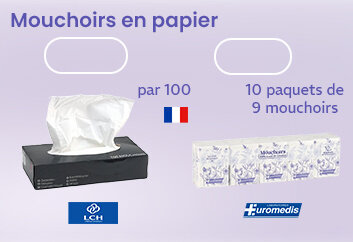 Prix bas Paquets de mouchoirs en papier compact Euromedis