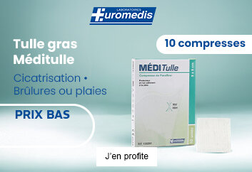 Prix bas Méditulle tulle gras 10 compresses paraffinées