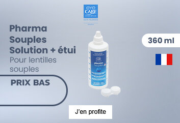 Prix bas Eye Care Pharma Souples kit solution lentilles + étui