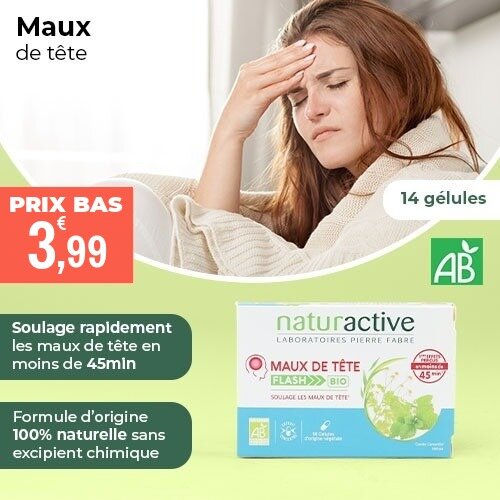 Prix bas Naturactive Maux de tête Flash bio gélules