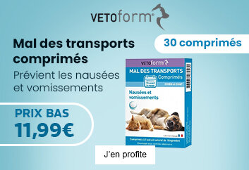 Prix bas Vetoform mal des transports chien et chat comprimés