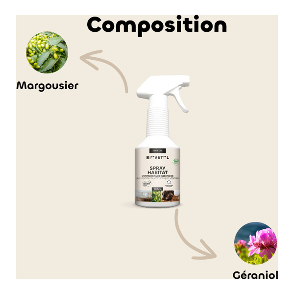 Biovetol spray habitat anti puces