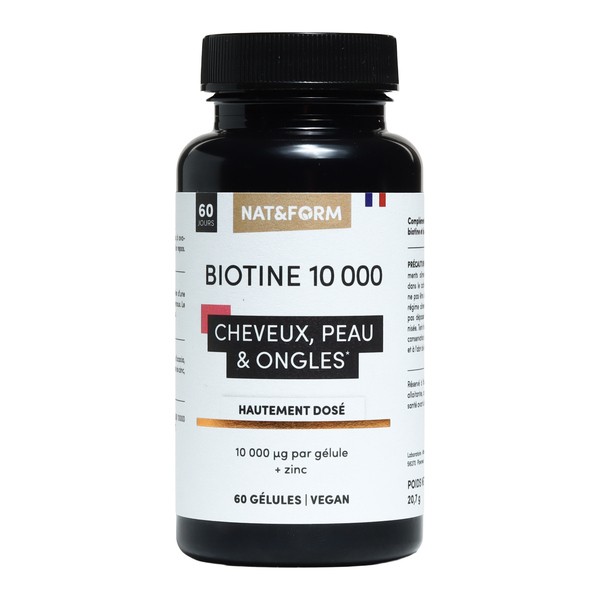 Nat et Form Biotine 10 000 µg gélules