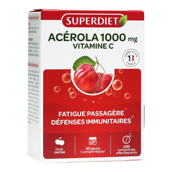 Super Diet Acérola 1000 mg Vitamine C comprimés effervescents