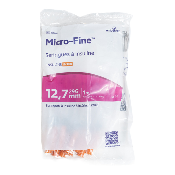Embecta Microfine Seringue à insuline 29 G