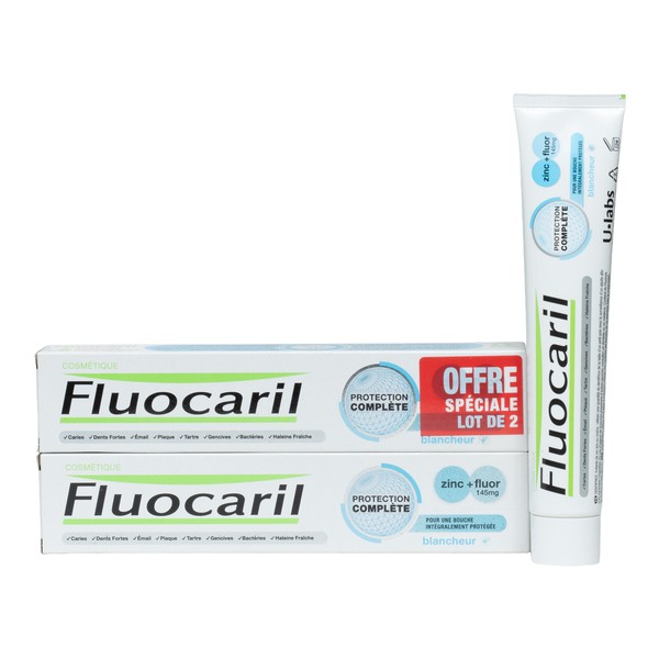 Fluocaril Dentifrice Blancheur Protection complète Zinc Fluor