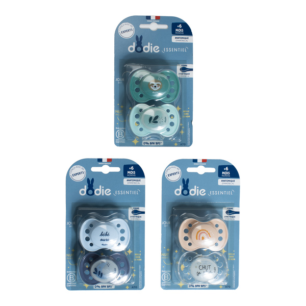 Dodie sucette anatomique silicone +6 mois 2 sucettes