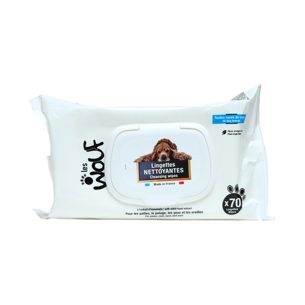 Lingettes nettoyantes pour chien Les Wouf