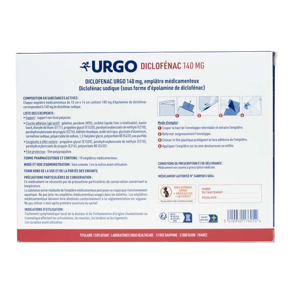 Urgo patch anti inflammatoire Diclofenac 140 mg