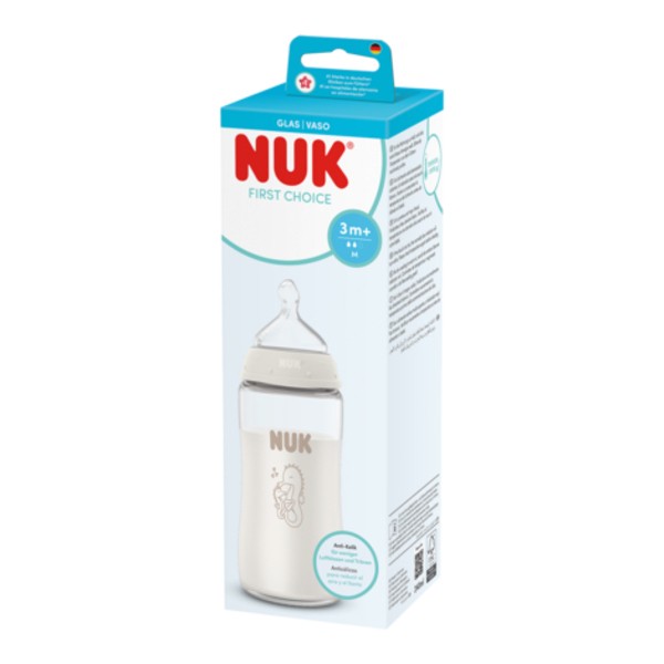Nuk Biberon verre First Choice Temperature Control débit moyen 240 ml