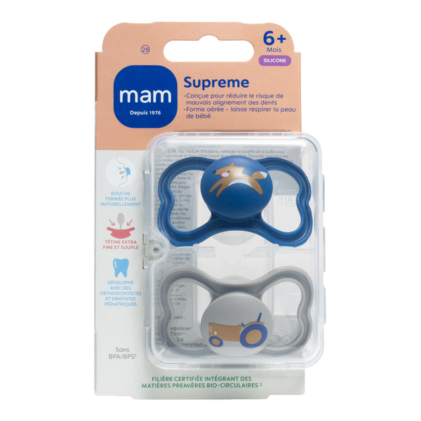 MAM Supreme Sucette anatomique silicone +6 mois