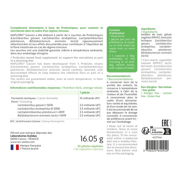 ISN Mafloril Gasseri gélules