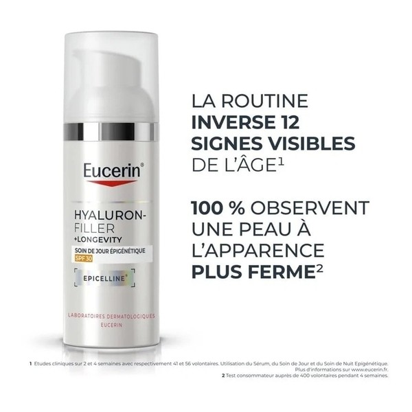 Eucerin Hyaluron Filler + Longevity Soin de jour épigénétique SPF 30
