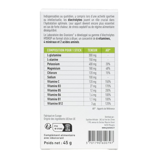 Granions Hydrop Booster d'hydratation stick