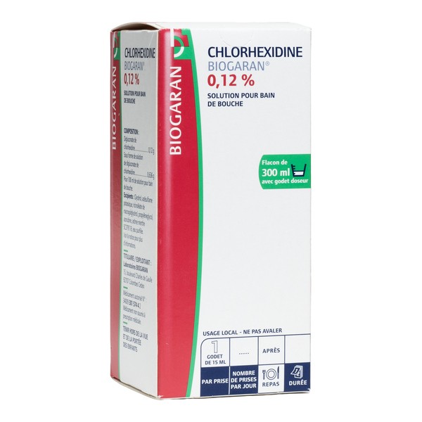 Bain de bouche Chlorhexidine  0,12% sans alcool