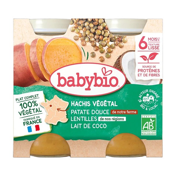 Babybio Hachis végétal Patate douce Lentilles