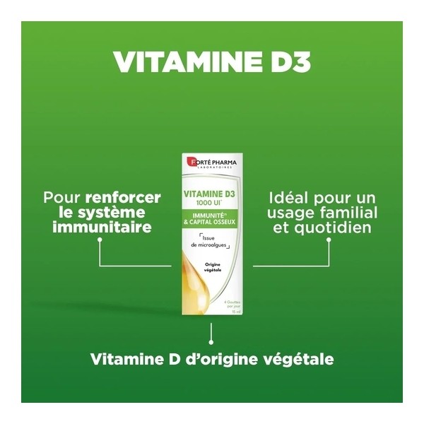 Forté Pharma Vitamine D3 1000 UI gouttes