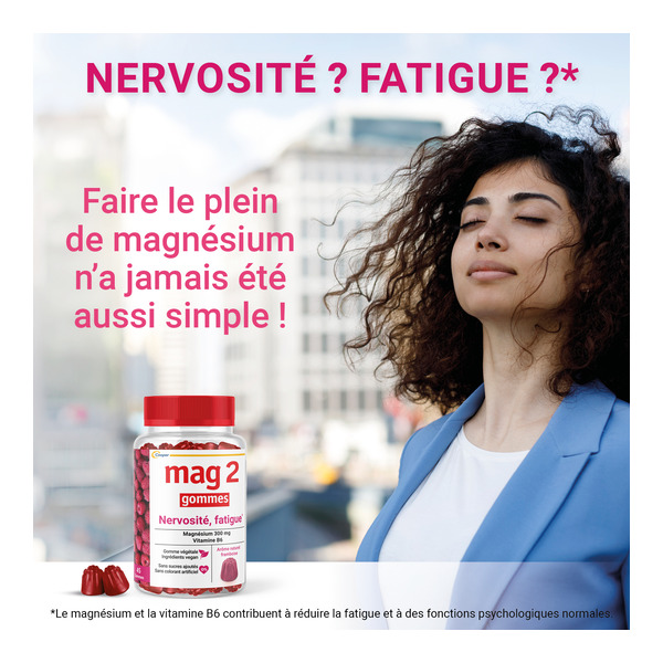Mag 2 Nervosité Fatigue gummies Framboise