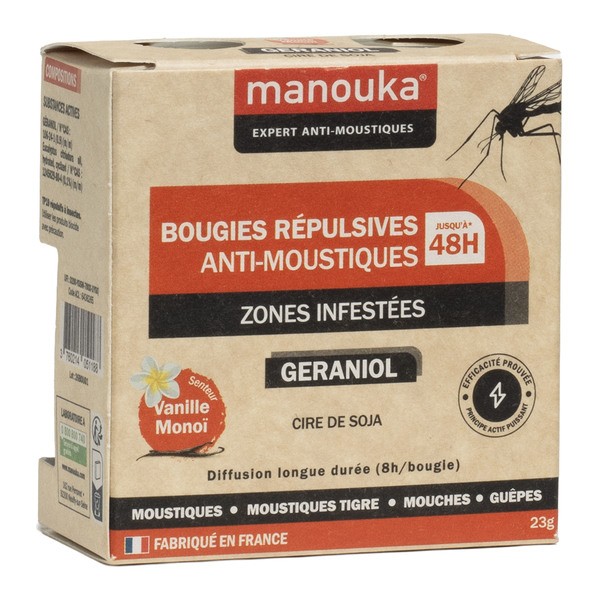 Bougie anti moustique répulsive Manouka