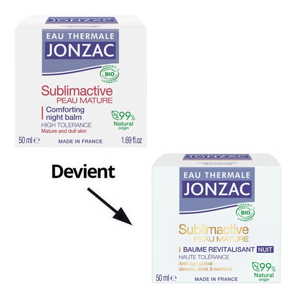 Jonzac Sublimactive Baume revitalisant nuit Bio