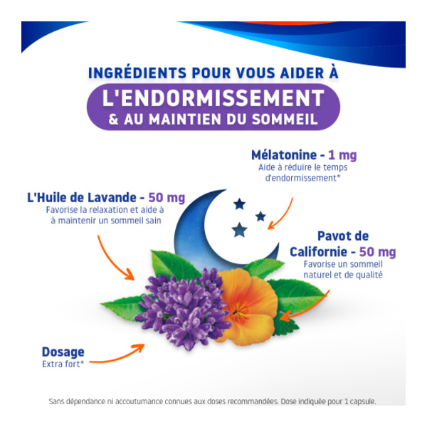 Valdispert Sommeil 4 actions 1 mg capsules