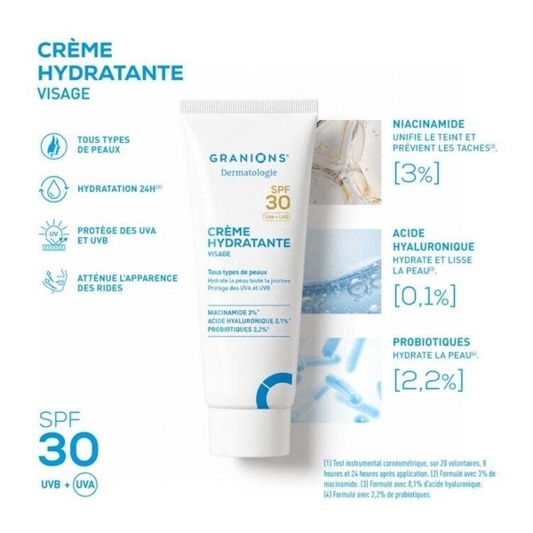 Granions Crème hydratante visage SPF 30