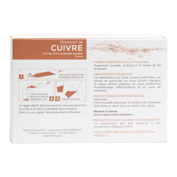 Granions de Cuivre ampoule