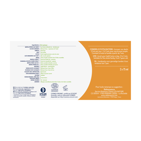 Natessance dentifrice soin complet Bio