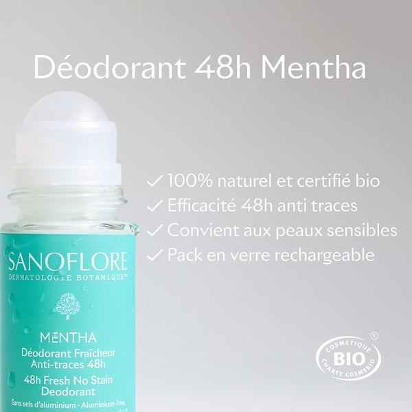 Sanoflore Déodorant Mentha 48H bio roll on