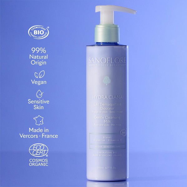 Sanoflore Hydra Ciana Lait démaquillant douceur bio