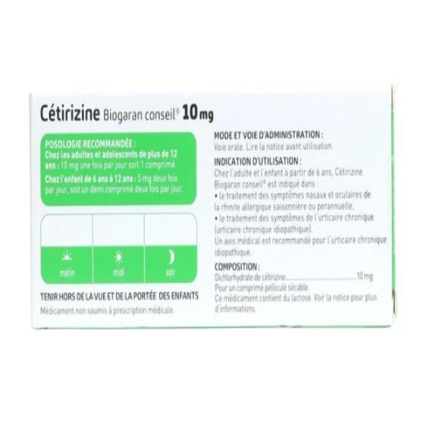 Cetirizine 10 mg comprimé