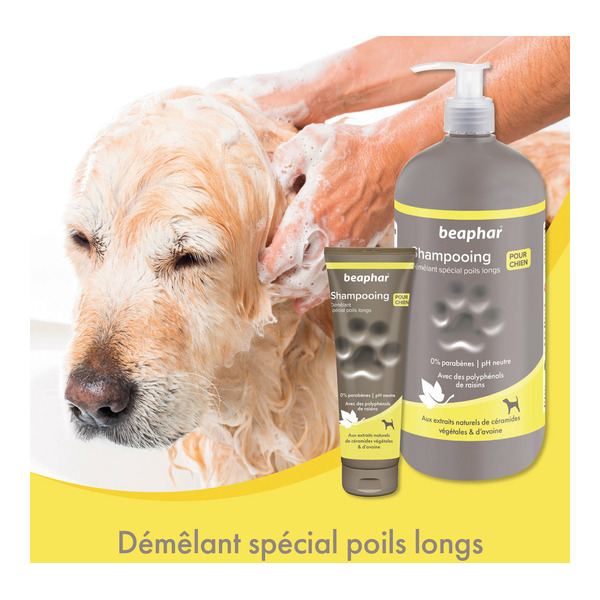 Beaphar Shampooing démêlant poils longs pour chien