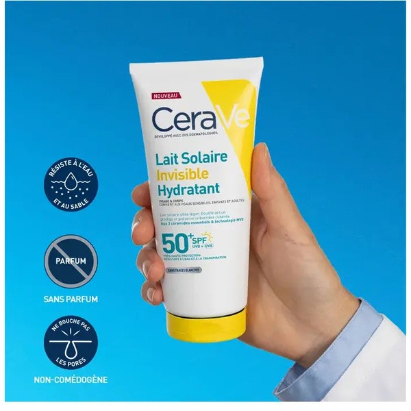 Cerave Lait solaire invisible hydratant SPF 50+