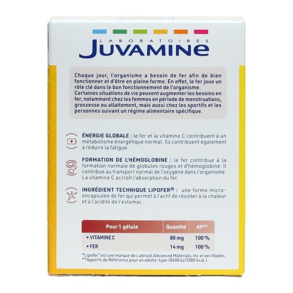 Juvamine Fer + vitamine C gélule