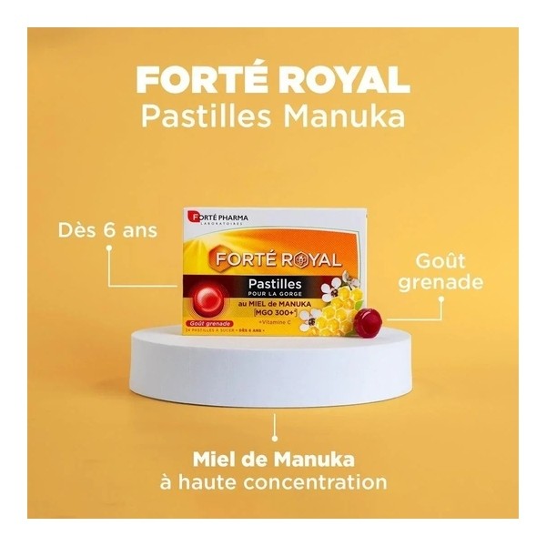 Forte Royal Pastilles pour la gorge au miel de Manuka