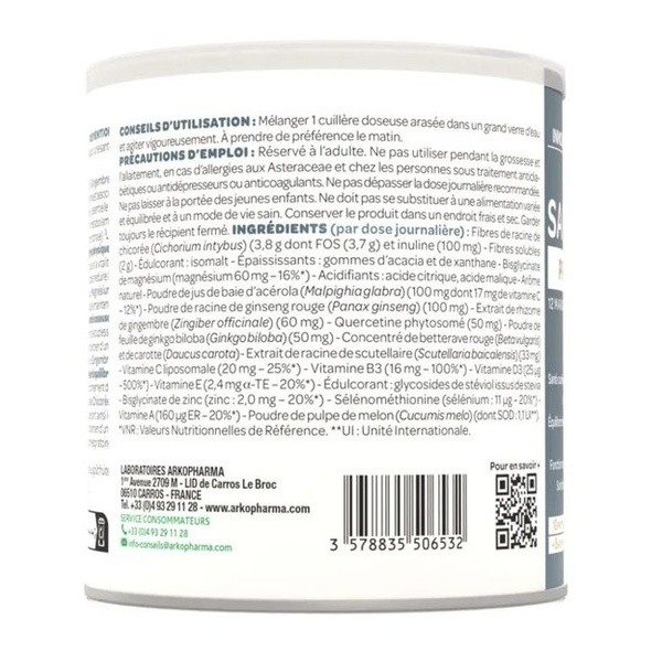 Arkopharma Santé longévité prévention globale 12 poudre