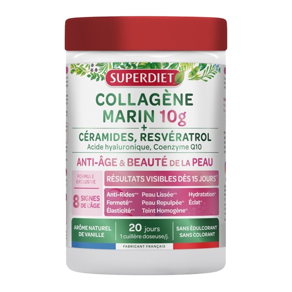Super Diet Collagène marin 10 g Anti âge et beauté de la peau poudre
