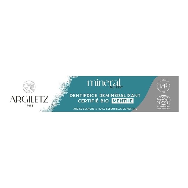 Argiletz Dentifrice reminéralisant Mineral Activ Menthe bio